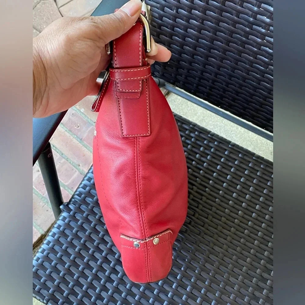 Coach Red Leather Bucket Bag, Small - Picture 6 of 9